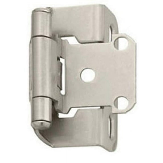 A07550 G10 Amerock Decorative Half Wrap 0.5 in. Overlay Self Closing Cabinet Door Hinge, Satin Nickel pair