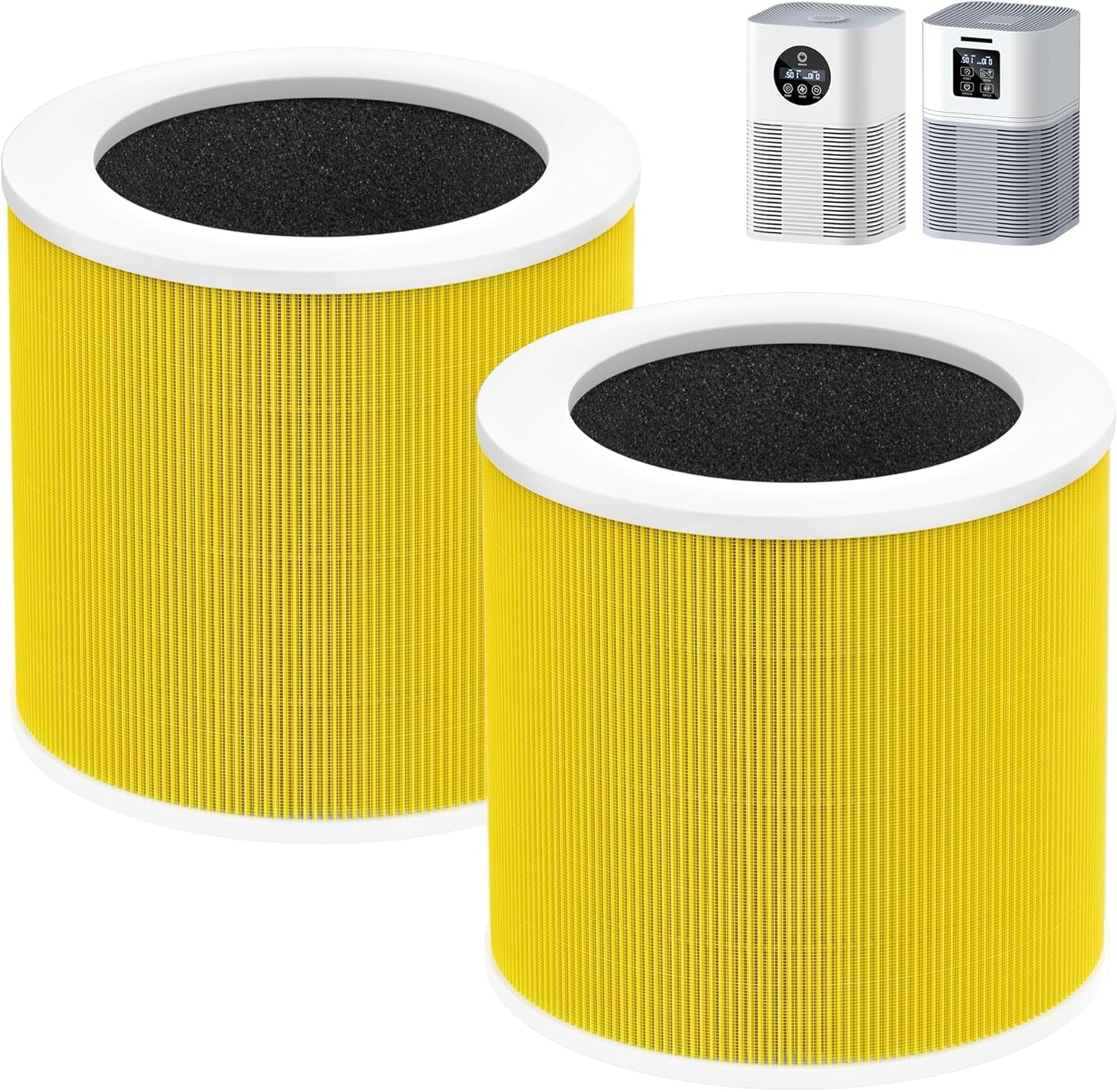 A1 Air Filter Replacement Set For VEWIOR Air Purifier Filter Replacement, Model HQSC-50, HQKJ-80, AMEIFU AP01W, KOIOS HQKJ-50 3-in-1 H13 True HEPA Air Cleaner Filter for Pet Hair Smell 2 Pack