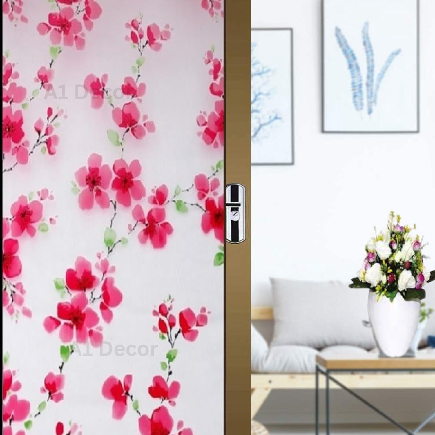 A1 Decor 3D Window Glass Film Sticker Privacy Frosted Glass Films ...