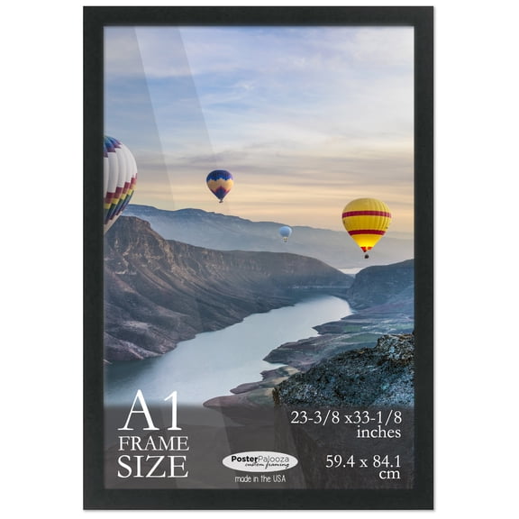 A1 Frame Black Modern Minimalist 23.5x33.25 Frame - Wood A1 Picture Frame, UV Acrylic