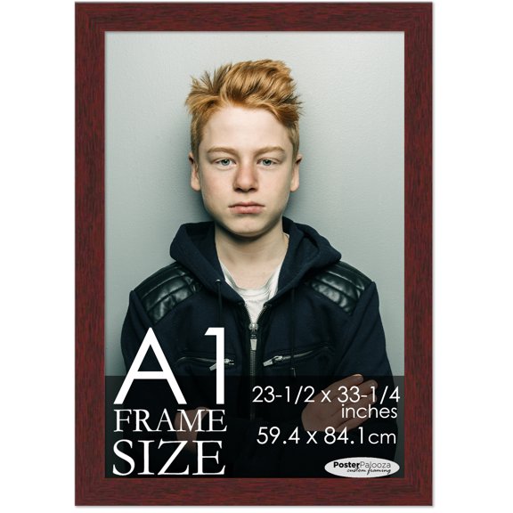 A1 Frame Brown Modern Minimalist - Modern Wood A1 Picture Frame For A1 Size Artwork or Documents - 23.5x33.25 Frame