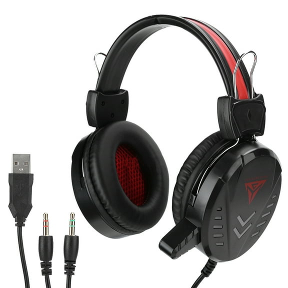 A1 Gaming Headset 3.5MM USB Wired Over Ear Headphone with LED Light and Microphone