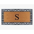 thumbnail image 1 of A1 HOME COLLECTIONS LLC A1HC Rubber and Coir Paisley Border Heavy Duty Non-Slip Durable Double Door Monogrammed Doormat 30"X60" S, 1 of 5