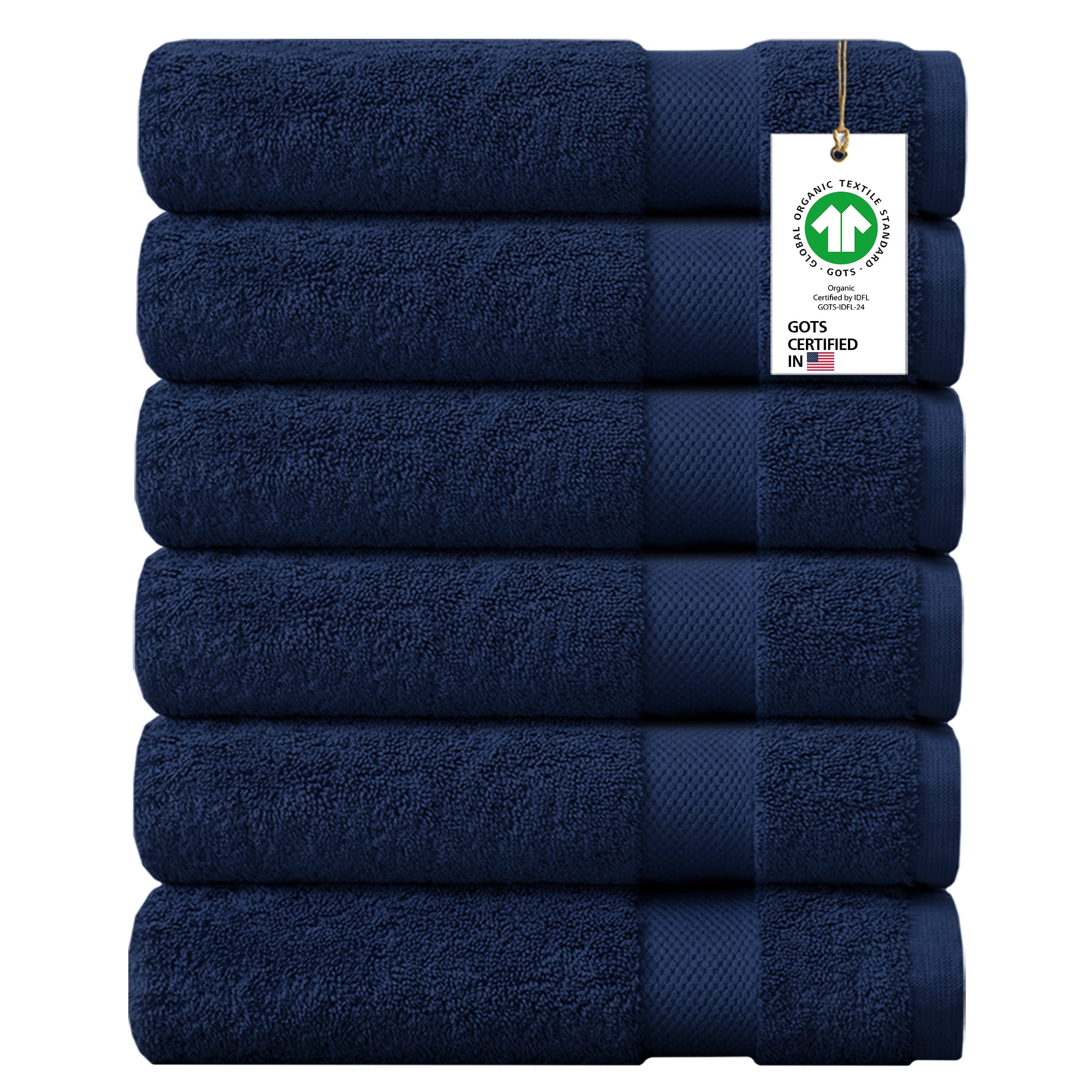 A1 Home Collections 100% Organic Cotton Towels 650 GSM Plush Feather Touch  Quick Dry Wash Cloth, Pack of 6 GOTS Certified, Oeko-Tex Green Certified,  Organic Cotton Wash Cloth 13X13 