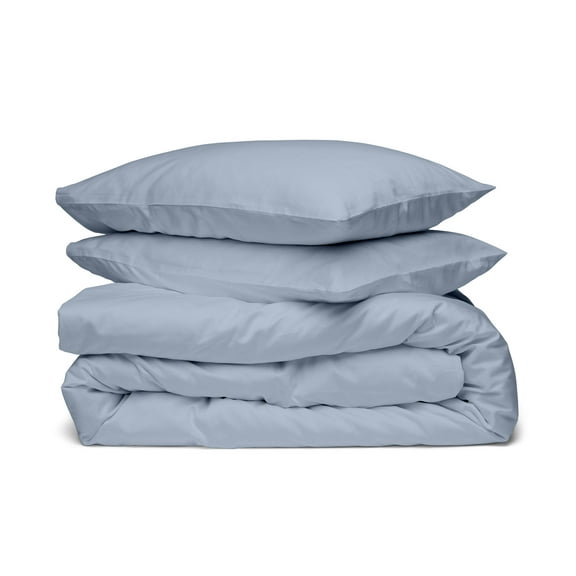 A1 Home Collections, A1 Home Collections Organic Cotton Duvet Set, King, Light Blue, Blue, Solid Print