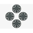 thumbnail image 1 of A1 Home Collections Paisley Star Heavy-Duty Round Rubber Garden Stepping Stone Mats, 12"x12", Set of 4, Black, 1 of 7