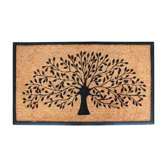 A1 Home Collections Doormat, Natural Coir Flocked, 30x48, Heavy Duty, Thin Profile, Easy to Clean, Long Lasting, Front Door Entry Mat
