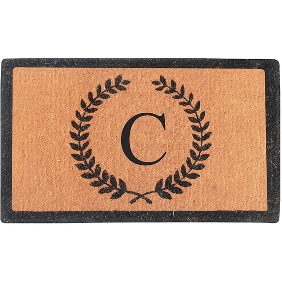 A1 Home Collections First Impression Divina Handwoven Extra Thick Leaf Doormat Monogrammed C,Large (24"X39")