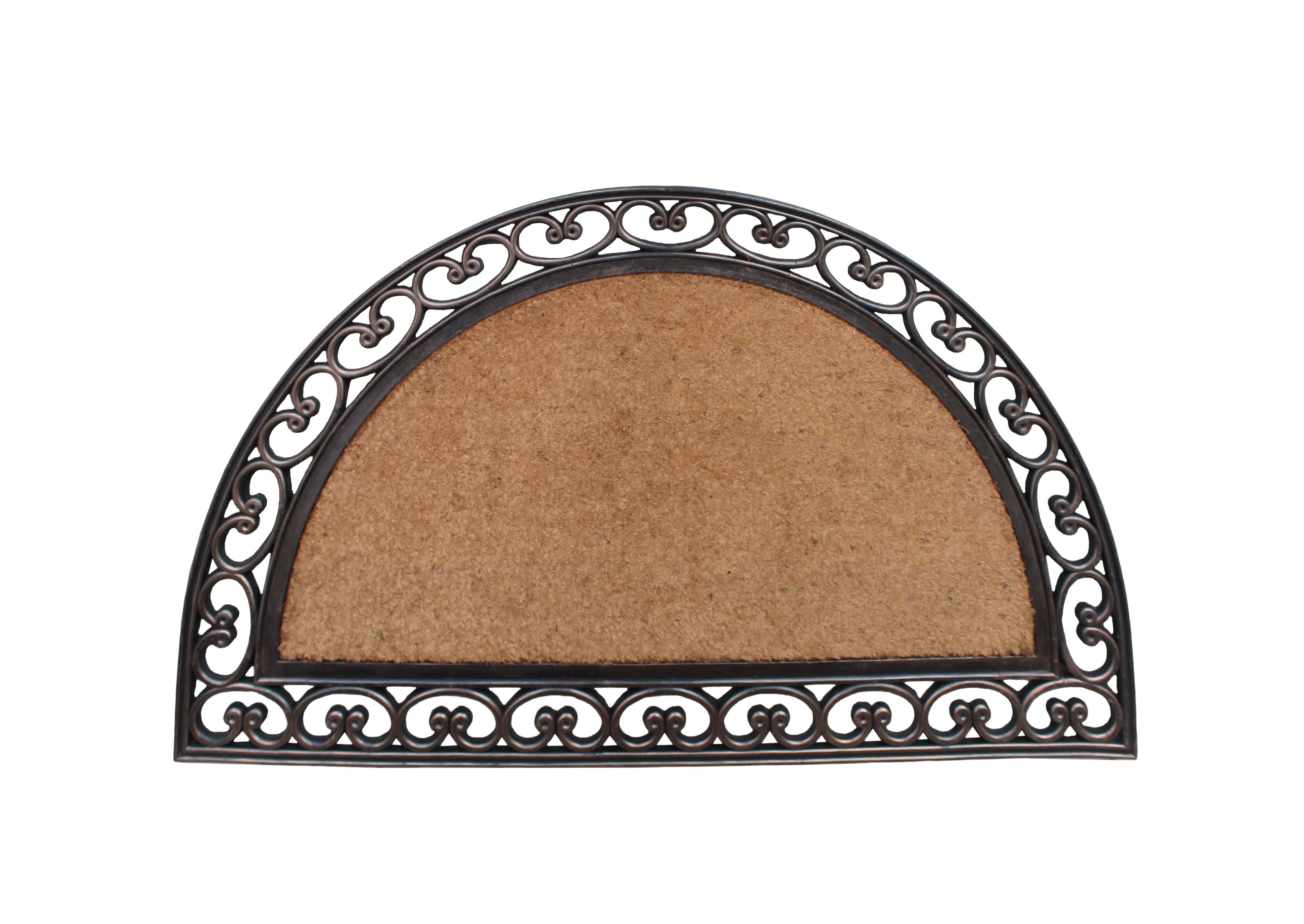 A1 Home Collections Half Round Double Doormat for Outdoor Entrance Front Door Mat 30"x48", Bronze-Border