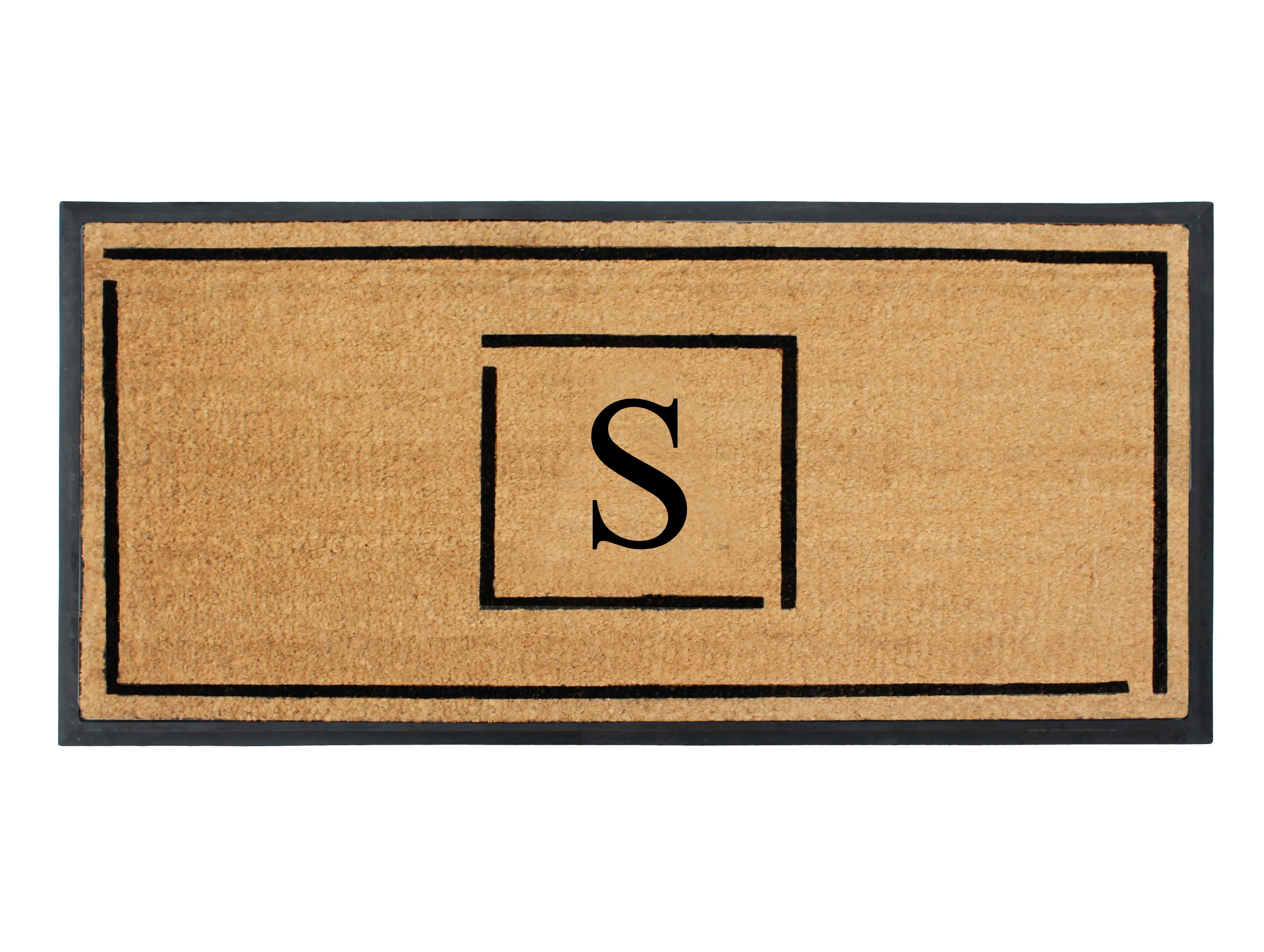 A1 Home Collections Hand-Crafted Rubber Coir Doormat Double/Single Door Mat for Outdoor 24x48 inch