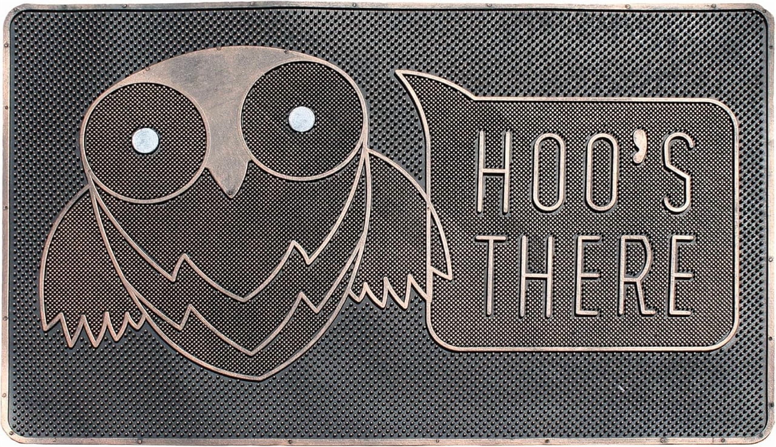 A1HC Rubber Pin Doormat for Outdoor Entrance, Owl Fun Designed Floor Mat, Front Door Indoor Outdoor Welcome Mats with Non-Slip Backing 18" X 30"