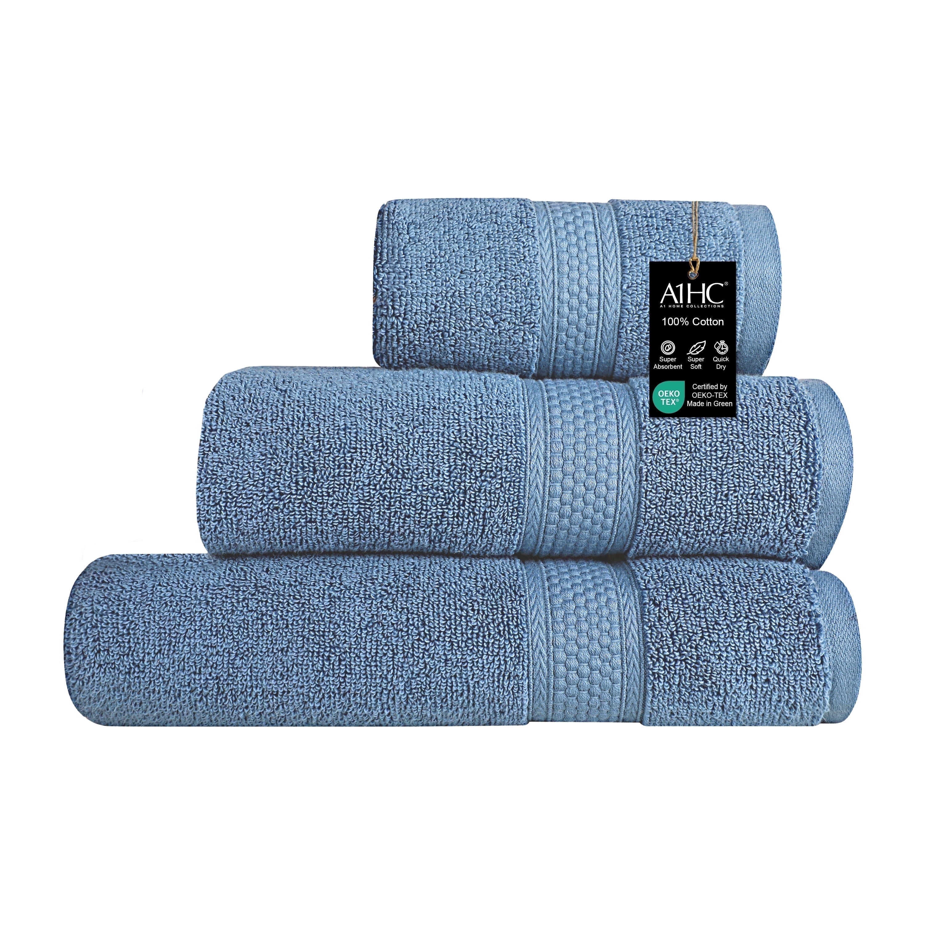 Bjou Blue Cotton 3-Piece Kids' Hand Washcloth Set