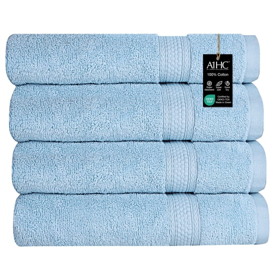 A1 Home Collections LLC A1HC Bath Towel Set, 500 GSM Duet Technology 100% Ring Spun Cotton, Oeko-Tex Green Certified, Ultra Soft, Quick Dry Bath Towel
