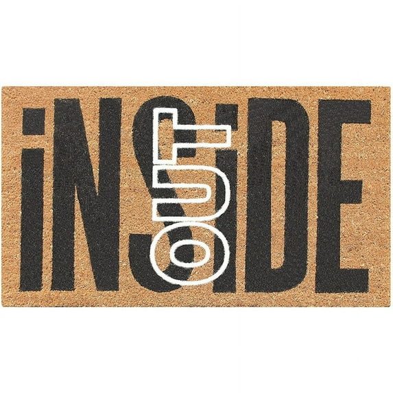 A1 Home Collections LLC A1HC Natural Coir Doormat with Classic Design PVC Backing,0.75 Inch Pile Height, Natural Color, Front Outdoor Double Doormat