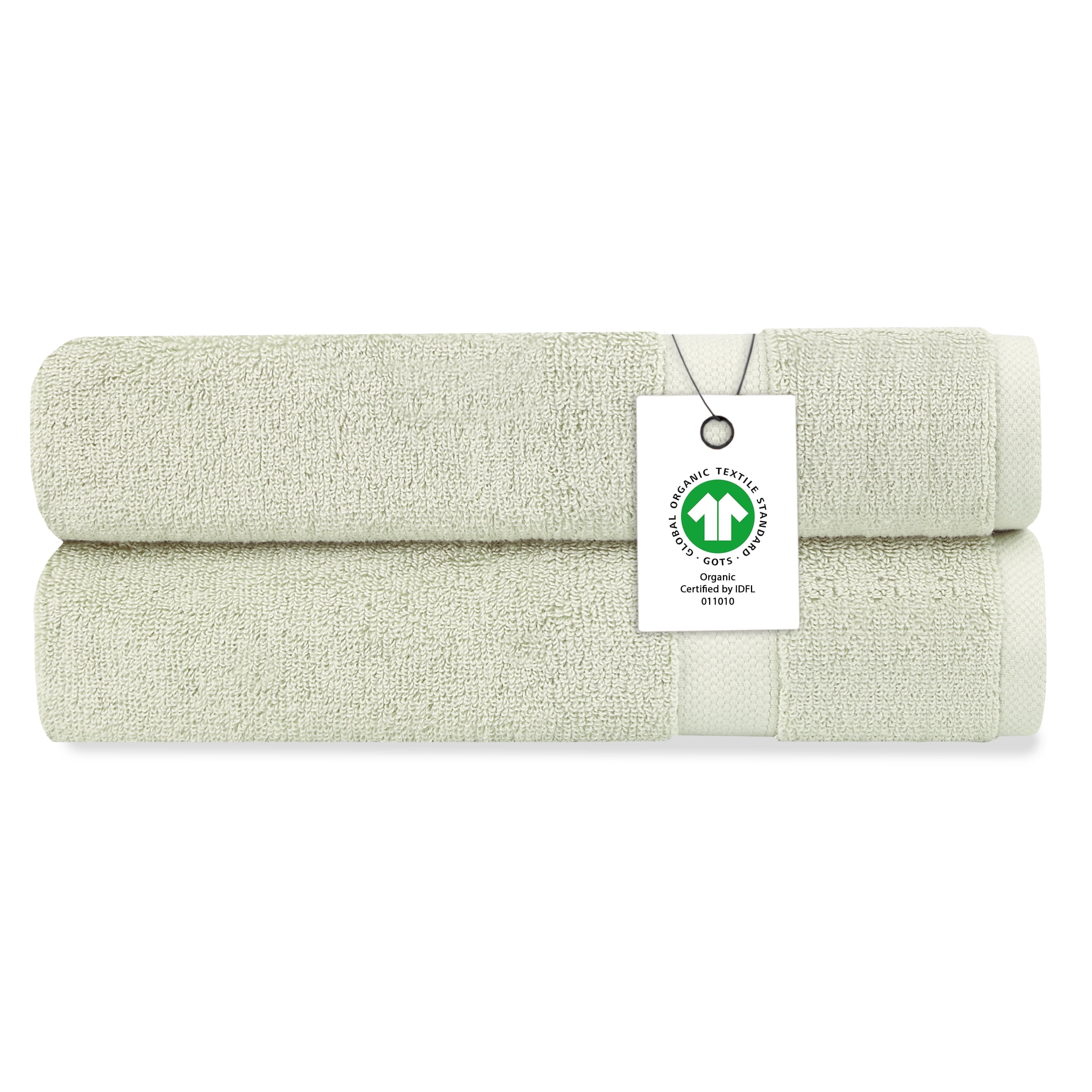 A1 Home Collections LLC Delara Organic Cotton Luxuriously Plush  Hand Towel Pack of 2 |GOTS & OEKO-TEX Certified |650 GSM Long Staple | Quick Dry &