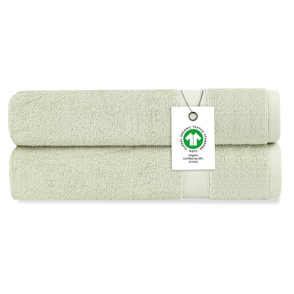 A1 Home Collections LLC Delara Organic Cotton Luxuriously Plush Hand Towel Pack of 2 |GOTS & OEKO-TEX Certified |650 GSM Long Staple | Quick Dry &