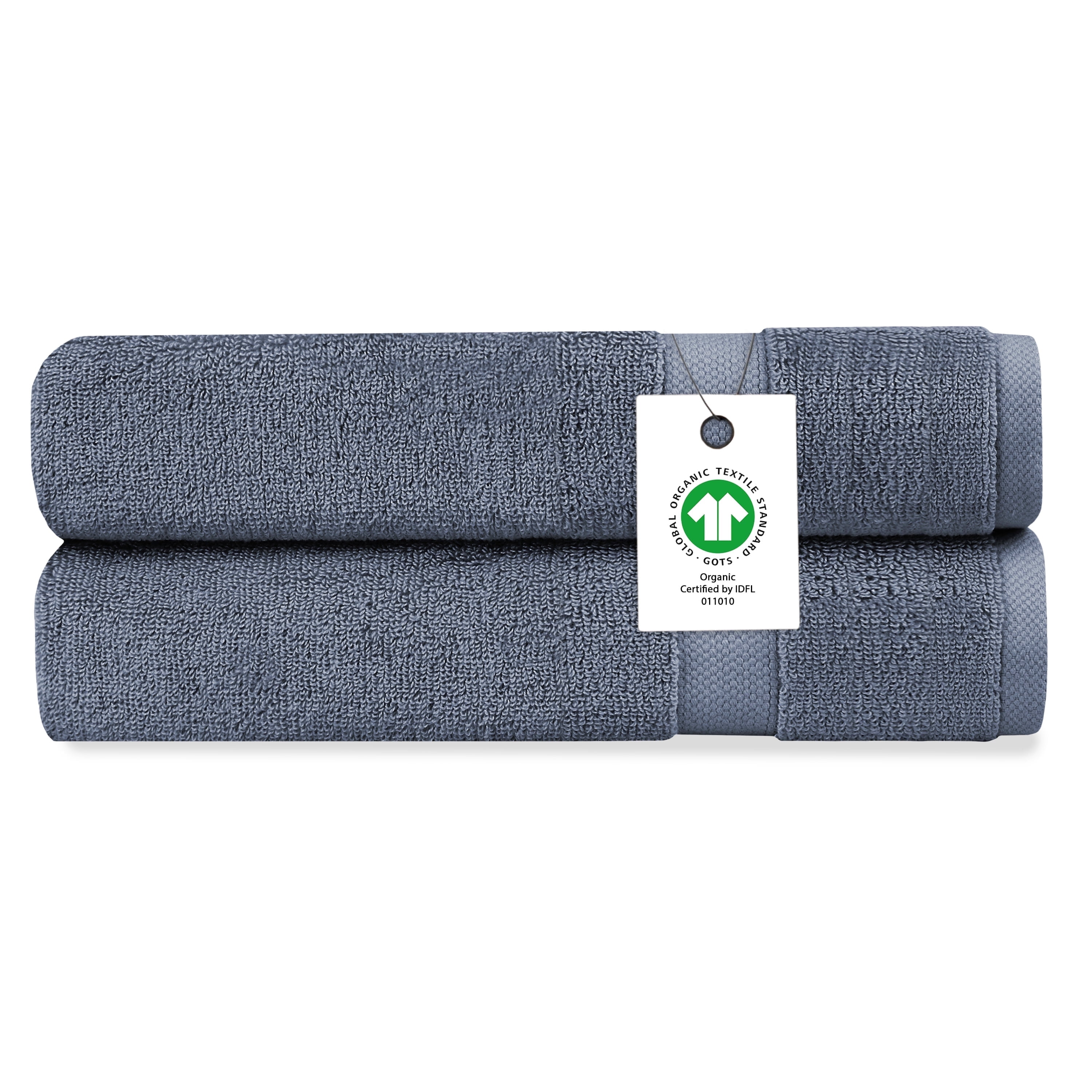 A1 Home Collections LLC Delara Organic Cotton Luxuriously Plush  Hand Towel Pack of 2 |GOTS & OEKO-TEX Certified |650 GSM Long Staple | Quick Dry &