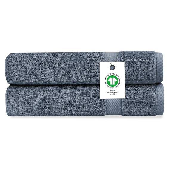A1 Home Collections LLC Delara Organic Cotton Luxuriously Plush Hand Towel Pack of 2 |GOTS & OEKO-TEX Certified |650 GSM Long Staple | Quick Dry &