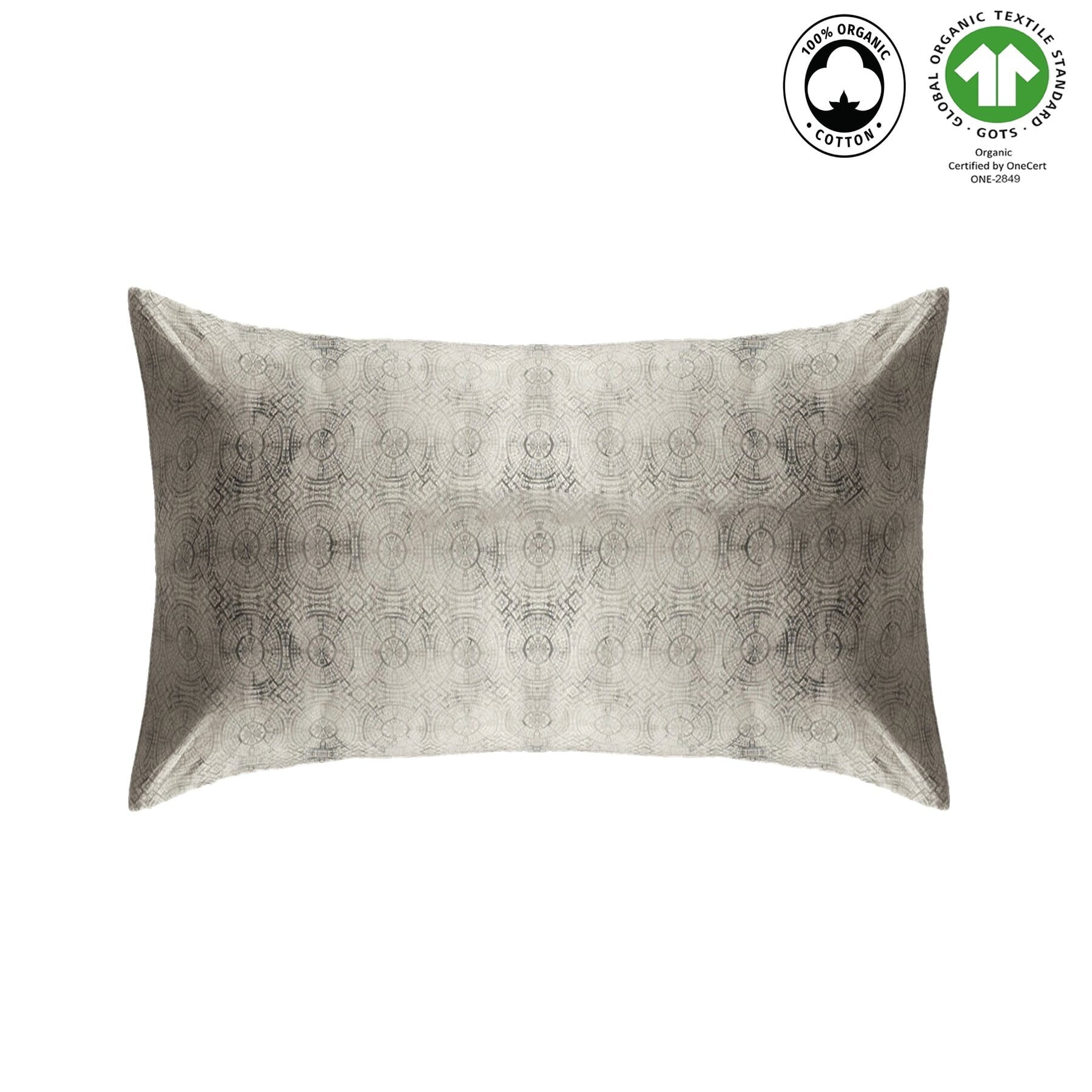 Safari Gray and Beige Organic Cotton Standard Pillow Sham Set