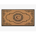 thumbnail image 1 of A1HC 36"x72" Natural Coir Monogrammed Doormat with PVC Backing, Heavy Duty Anti-Shed Front Door Mat, Easy to Clean Entry Rug, 1 of 7