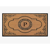 A1HC 36"x72" Natural Coir Monogrammed Doormat with PVC Backing, Heavy Duty Anti-Shed Front Door Mat, Easy to Clean Entry Rug