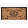thumbnail image 1 of A1HC 36"x72" Natural Coir Monogrammed Doormat with PVC Backing, Heavy Duty Anti-Shed Front Door Mat, Easy to Clean Entry Rug, 1 of 7