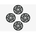 thumbnail image 1 of A1 Home Collections Multi Functional-Garden Stepping Stone Mat Round, Natural Rubber Heavy-Duty Beautiful Hand Finished Design 12"X12" Set of 4, Alora Paisley Black, 1 of 6