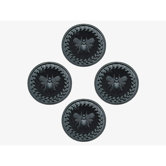 A1 Home Collections Multi Functional-Garden Stepping Stone Mat Round, Natural Rubber Heavy-Duty Beautiful Hand Finished Design 12"X12" Set of 4, Bumble Bee Black