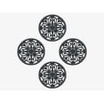 thumbnail image 1 of A1 Home Collections Multi Functional-Garden Stepping Stone Mat Round, Natural Rubber Heavy-Duty Beautiful Hand Finished Design 12"X12" Set of 4, Classic Paisley Black, 1 of 6