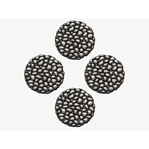 A1 Home Collections Multi Functional-Garden Stepping Stone Mat Round, Natural Rubber Heavy-Duty Beautiful Hand Finished Design 12"X12" Set of 4, Stones Bronze