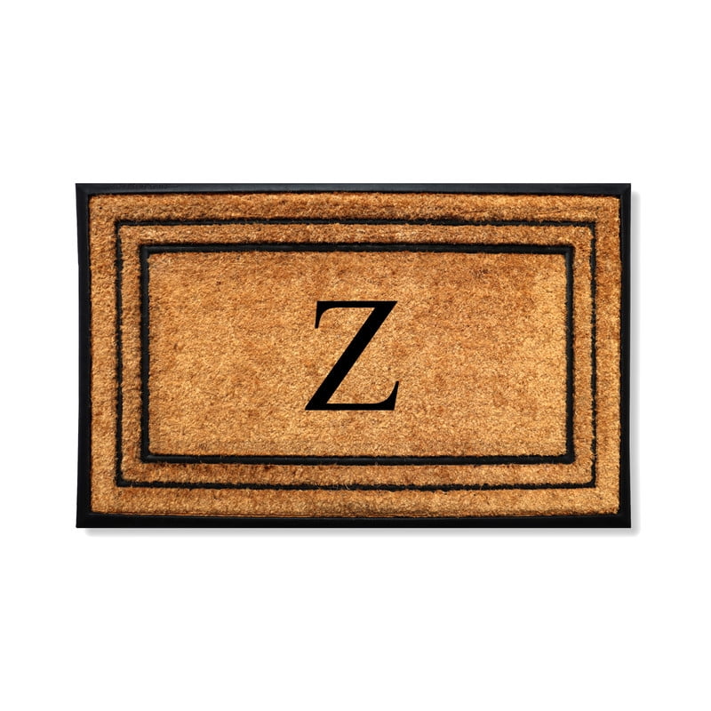 A1 Home Collections Natural Coir & Rubber Door Mat, Long-Lasting Entrance Doormats for Front Door, Thick & Non-Slip Durable Outdoor Entry Mat 24" x 39"