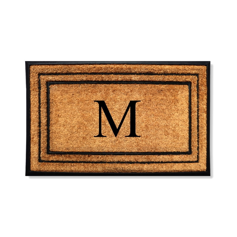 A1 Home Collections Natural Coir & Rubber Door Mat, Long-Lasting Entrance Doormats for Front Door, Thick & Non-Slip Durable Outdoor Entry Mat 24" x 39"