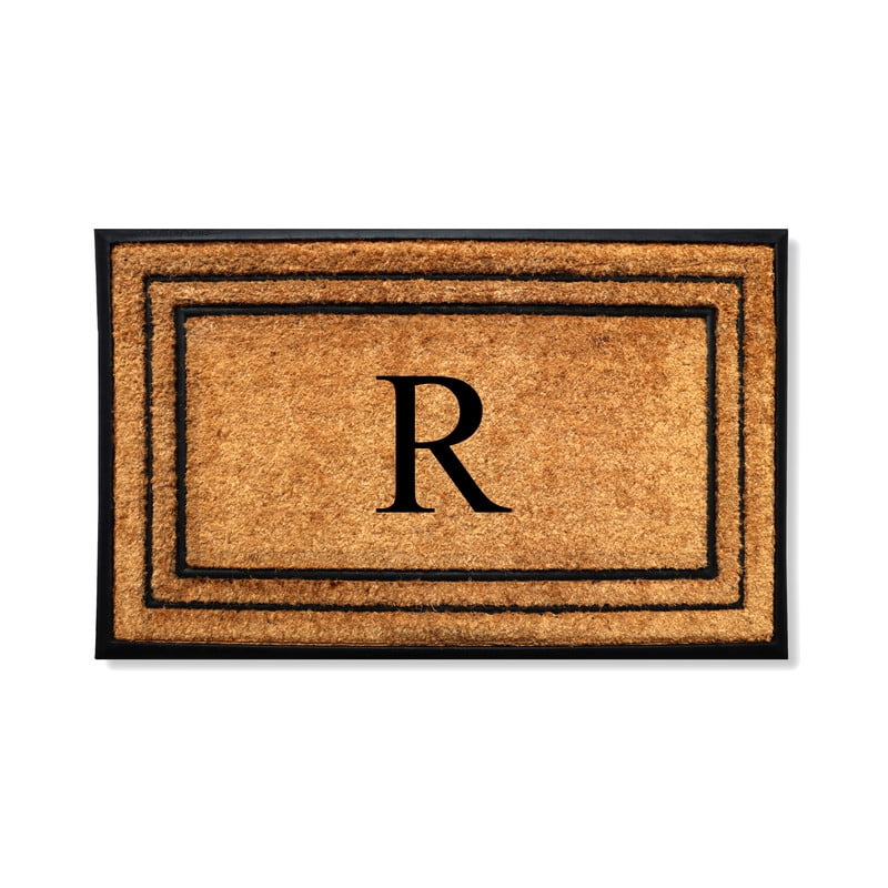 A1 Home Collections Natural Coir & Rubber Door Mat, Long-Lasting Entrance Doormats for Front Door, Thick & Non-Slip Durable Outdoor Entry Mat 24" x 39"