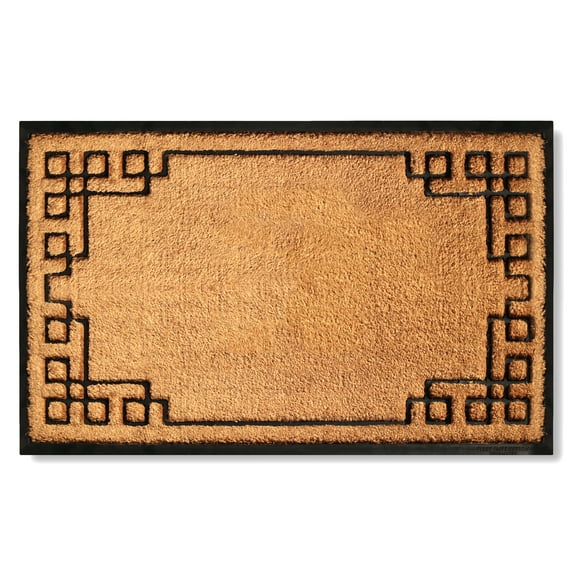A1 Home Collections Natural Coir & Rubber Door Mat, Long-Lasting Entrance Doormats for Front Door, Thick & Non-Slip Durable Outdoor Entry Mat 24" x 39"