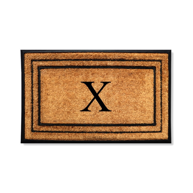 A1 Home Collections Natural Coir & Rubber Door Mat, Long-Lasting Entrance Doormats for Front Door, Thick & Non-Slip Durable Outdoor Entry Mat 24" x 39"