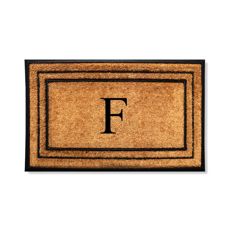 A1 Home Collections Natural Coir & Rubber Door Mat, Long-Lasting Entrance Doormats for Front Door, Thick & Non-Slip Durable Outdoor Entry Mat 24" x 39"