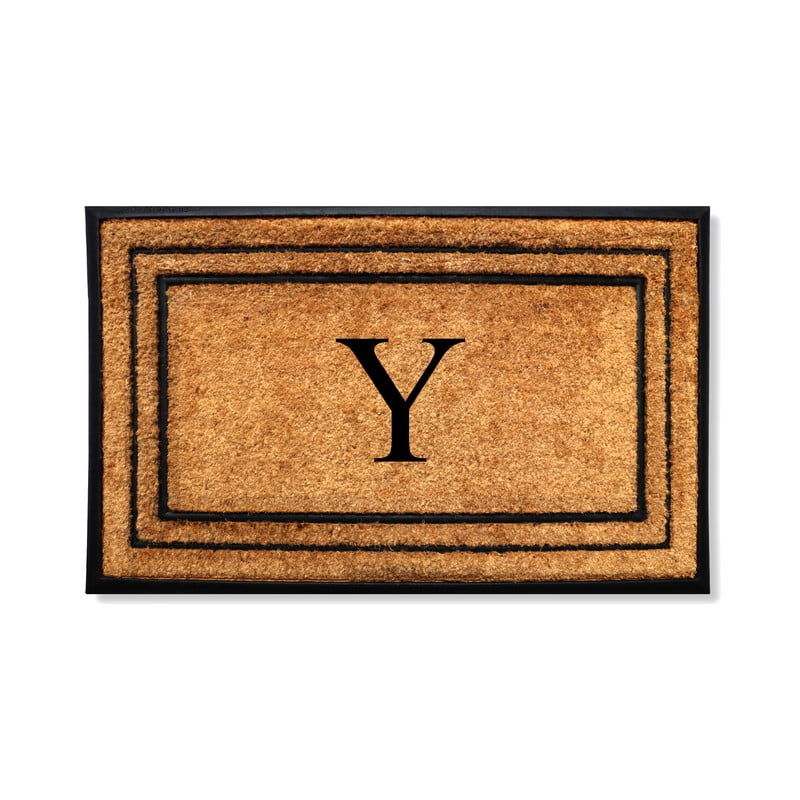 A1 Home Collections Natural Coir & Rubber Door Mat, Long-Lasting Entrance Doormats for Front Door, Thick & Non-Slip Durable Outdoor Entry Mat 30" x 60"