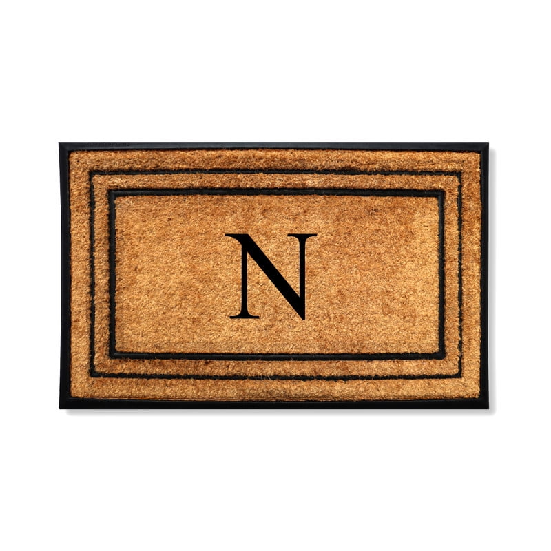 A1 Home Collections Natural Coir & Rubber Door Mat, Long-Lasting Entrance Doormats for Front Door, Thick & Non-Slip Durable Outdoor Entry Mat 24" x 39"