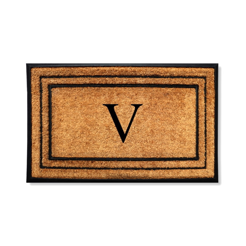 A1 Home Collections Natural Coir & Rubber Door Mat, Long-Lasting Entrance Doormats for Front Door, Thick & Non-Slip Durable Outdoor Entry Mat 24" x 39"