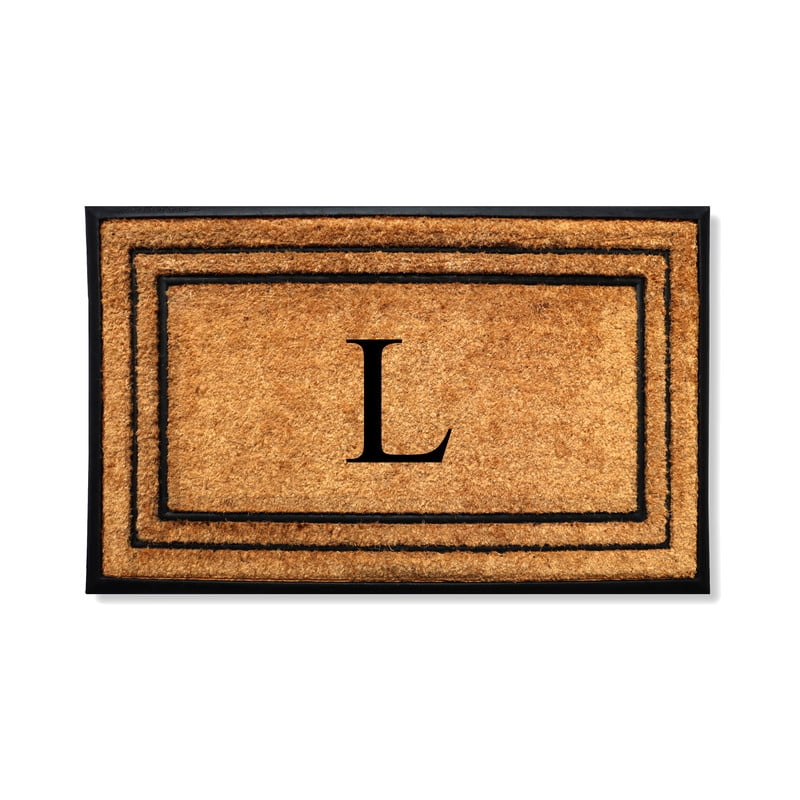 A1 Home Collections Natural Coir & Rubber Door Mat, Long-Lasting Entrance Doormats for Front Door, Thick & Non-Slip Durable Outdoor Entry Mat 24" x 39"