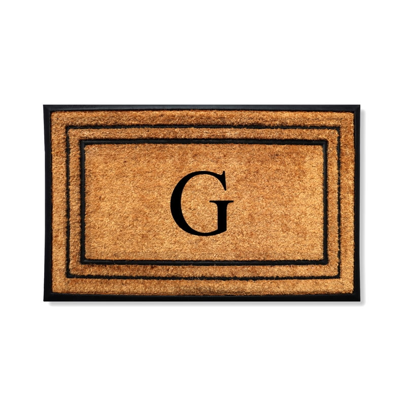 A1 Home Collections Natural Coir & Rubber Door Mat, Long-Lasting Entrance Doormats for Front Door, Thick & Non-Slip Durable Outdoor Entry Mat 24" x 39"
