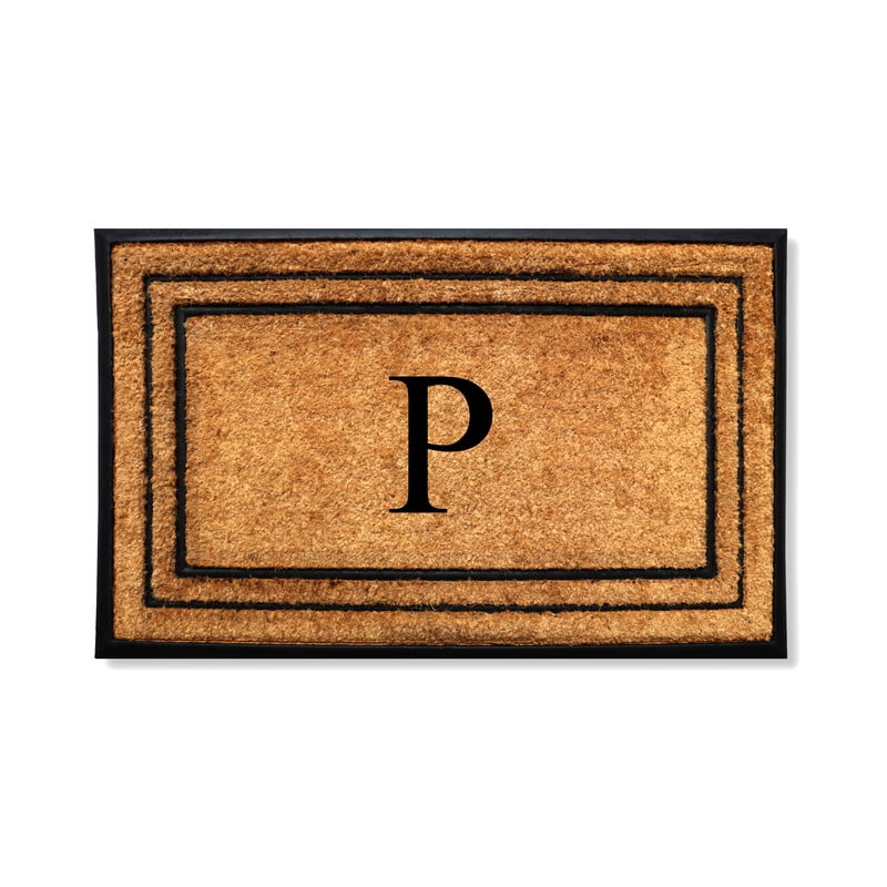 A1 Home Collections Natural Coir & Rubber Door Mat, Long-Lasting Entrance Doormats for Front Door, Thick & Non-Slip Durable Outdoor Entry Mat 24" x 39"