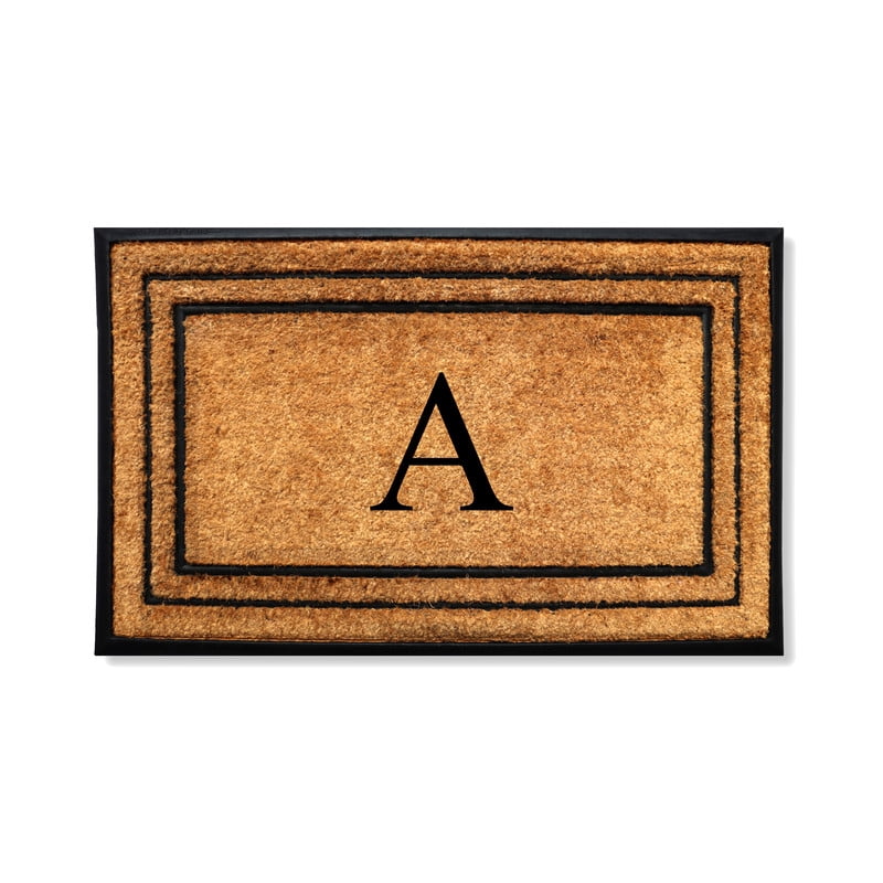 A1 Home Collections Natural Coir & Rubber Door Mat, Long-Lasting Entrance Doormats for Front Door, Thick & Non-Slip Durable Outdoor Entry Mat 24" x 39"
