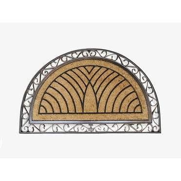 A1 Home Collections Natural Coir & Rubber, Thick Durable Anti-Shed, Fade-Resistant Mat, Long Lasting, Front Door Entry Doormat, 30" X 48", Half Round Bronze