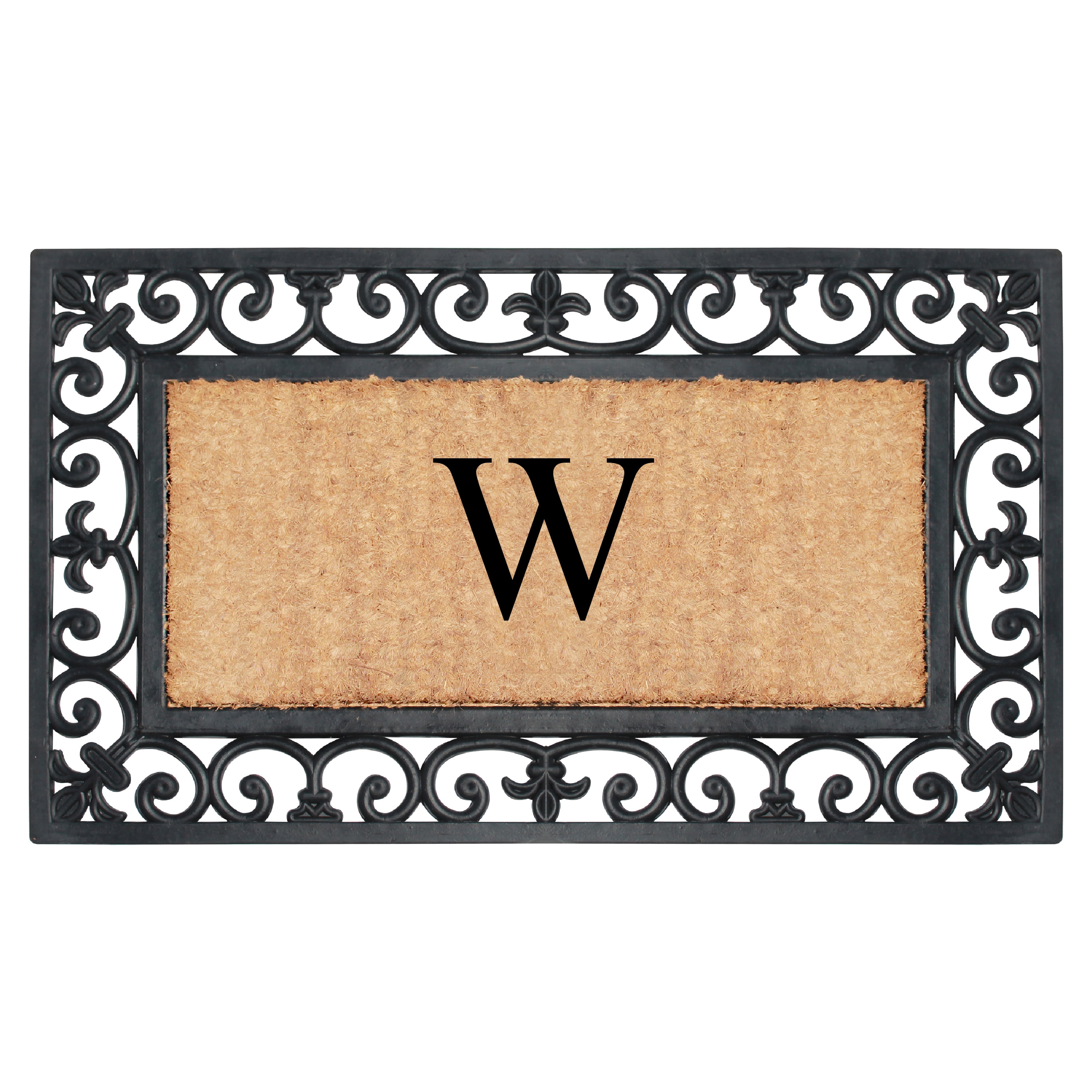 A1 Home Collections Outdoor Paisley Front Entrance Doormat, Black/Brown, 30 in x 18 in