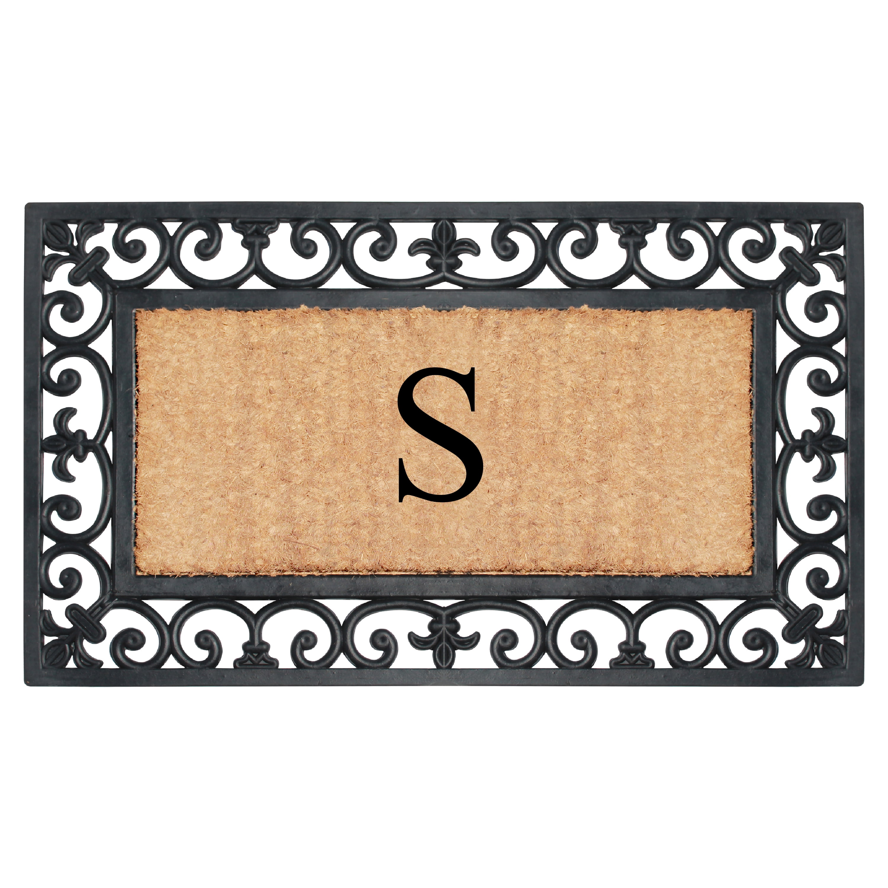 A1 Home Collections Outdoor Paisley Front Entrance Doormat, Black/Brown, 30 in x 18 in