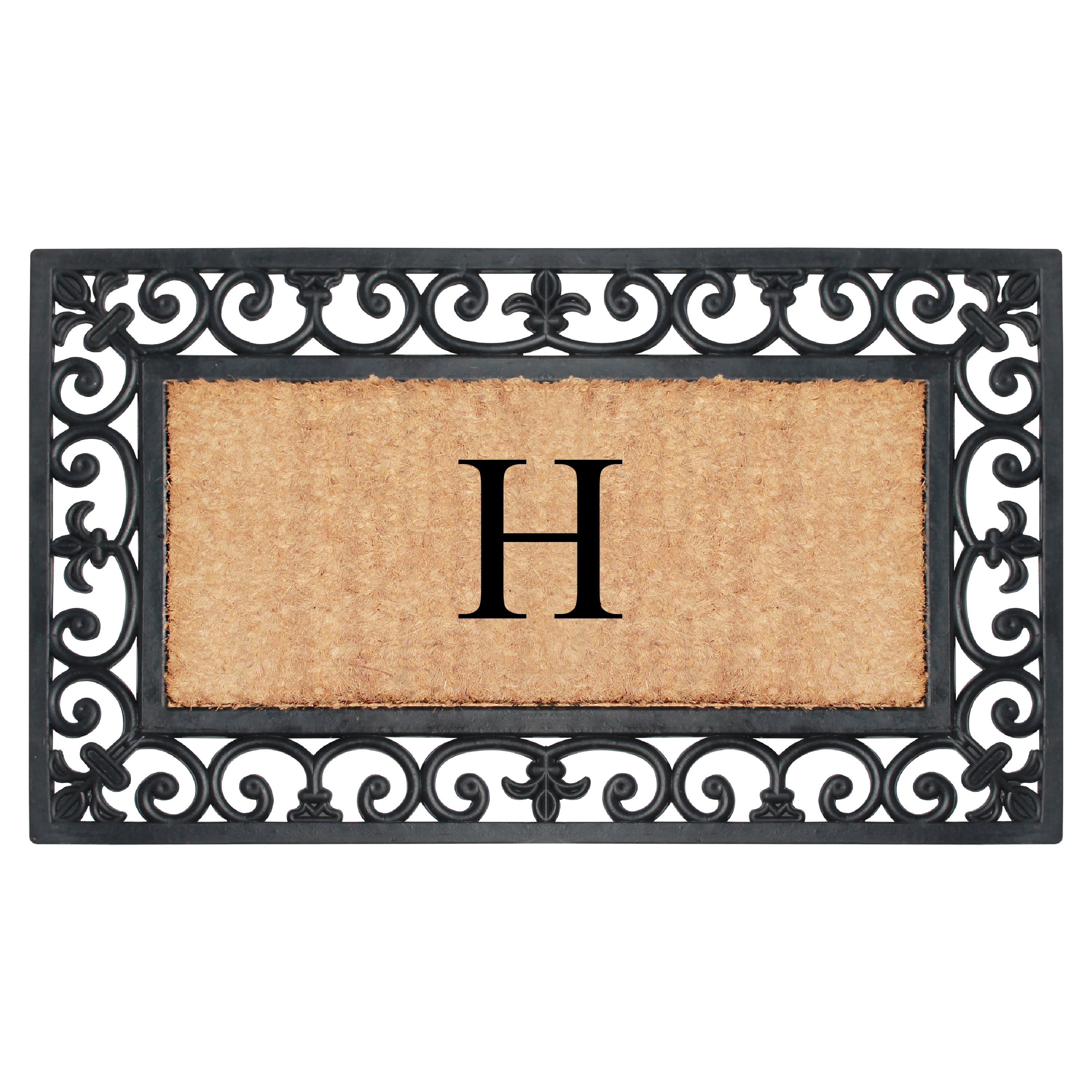 A1 Home Collections Outdoor Paisley Front Entrance Doormat, Black/Brown, 30 in x 18 in