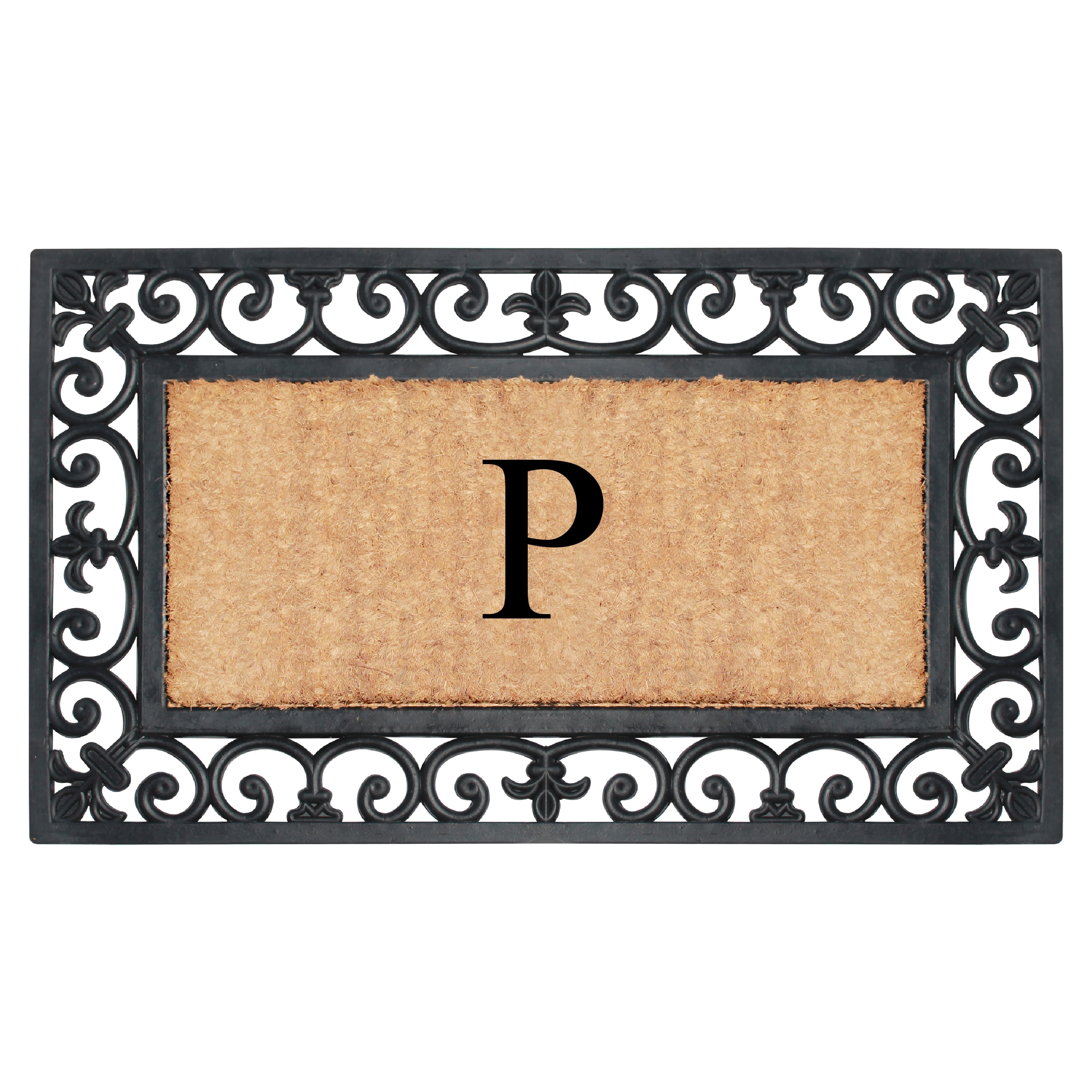 A1 Home Collections Outdoor Paisley Front Entrance Doormat, Black/Brown, 30 in x 18 in