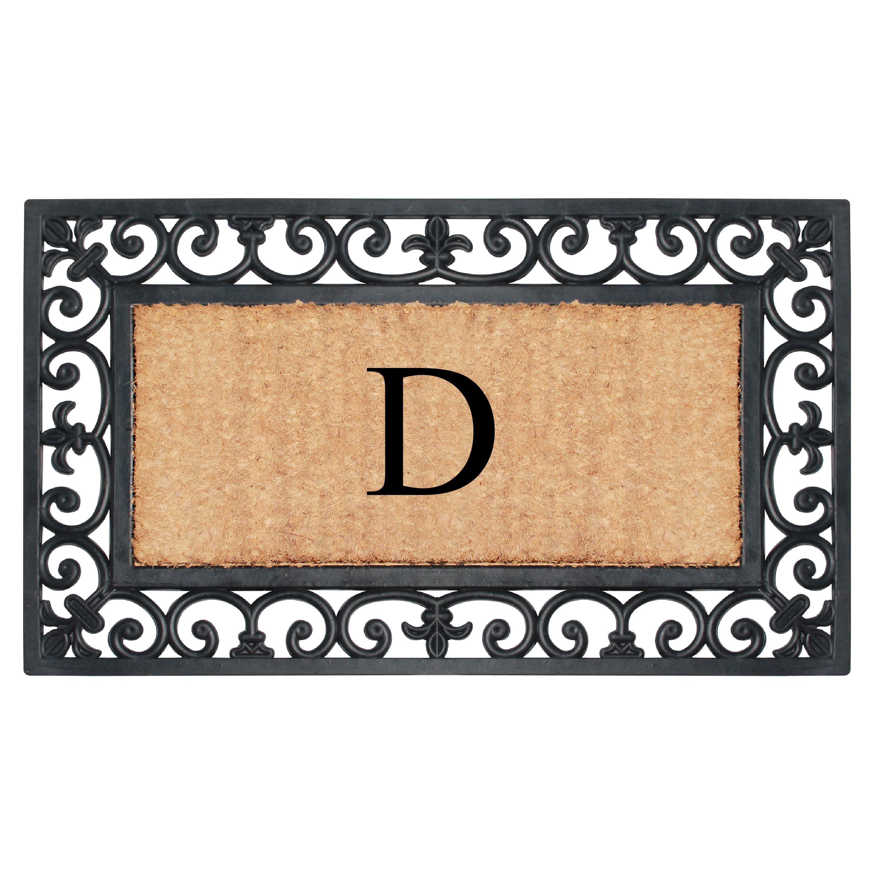 A1 Home Collections Outdoor Paisley Front Entrance Doormat, Black/Brown, 30 in x 18 in