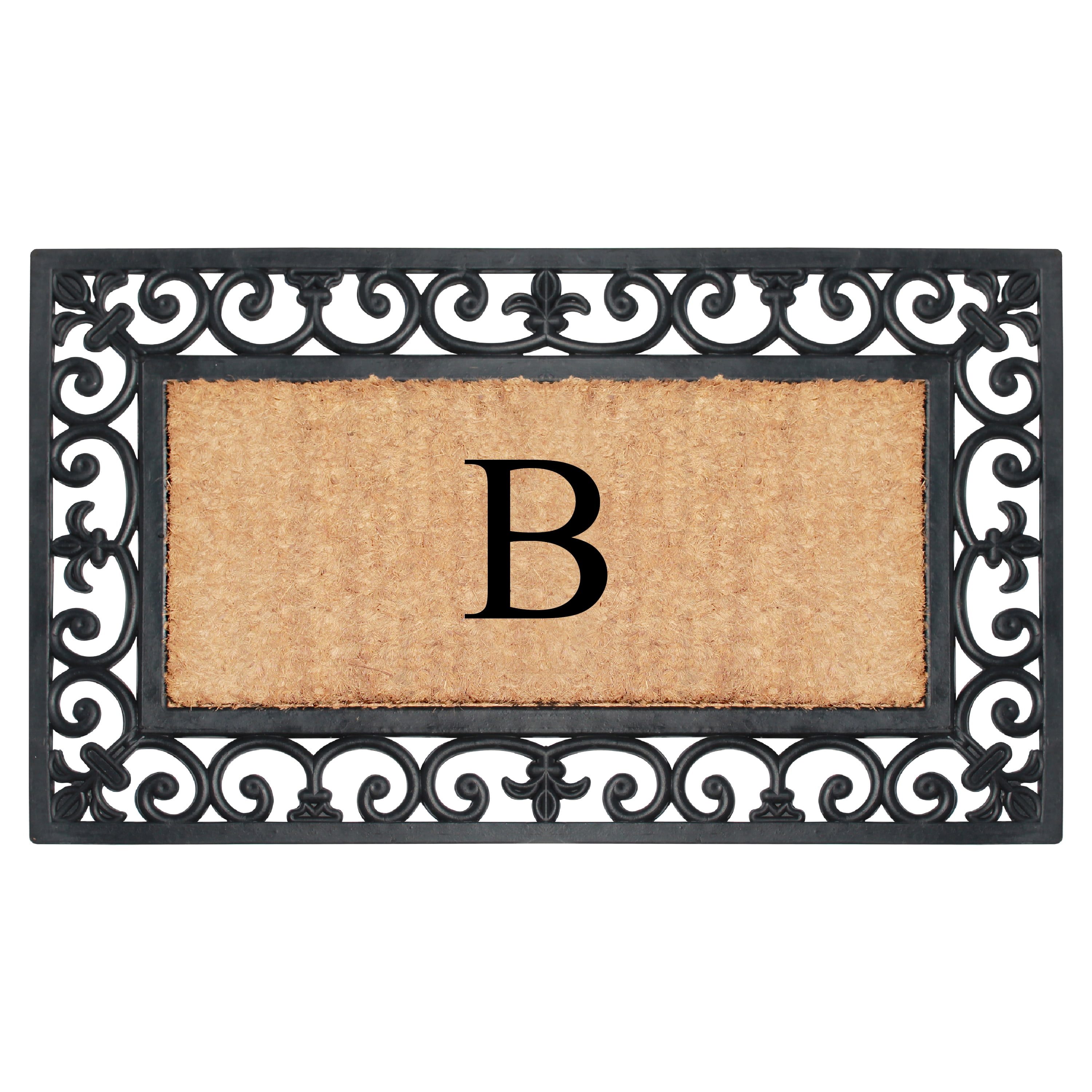 A1 Home Collections Outdoor Paisley Front Entrance Doormat, Black/Brown, 30 in x 18 in